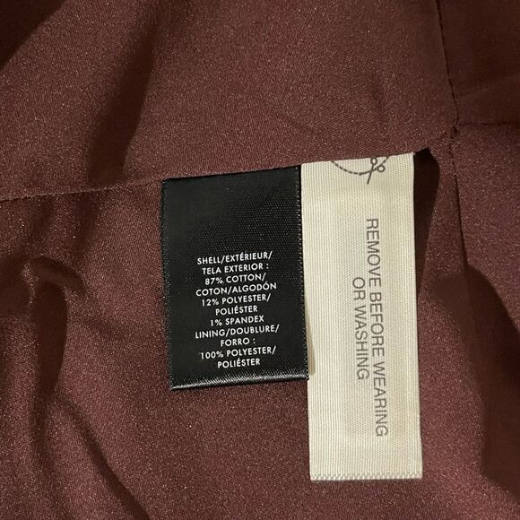 New Ann Taylor Ruffle Twill Moto Jacket Blazer Zipper Vino Wine - Picture 9 of 10